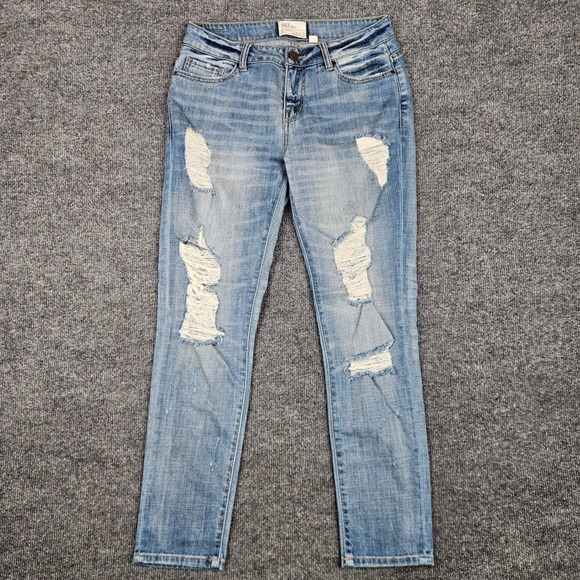 BKE Denim - Buckle BKE Stella Relaxed Straight Jeans Women 26 Distressed Light Wash Mid Rise